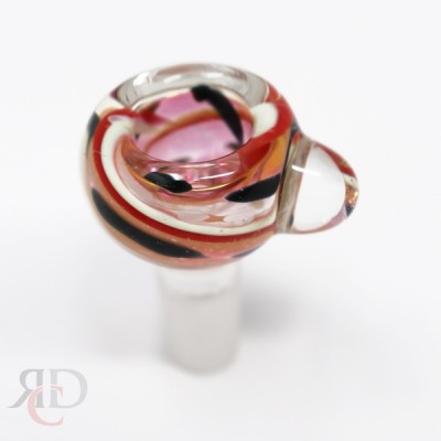 MALE GLASS BOWL 14MM HAND BLOWN COLOR ART BOWL BMD54-14M 1CT